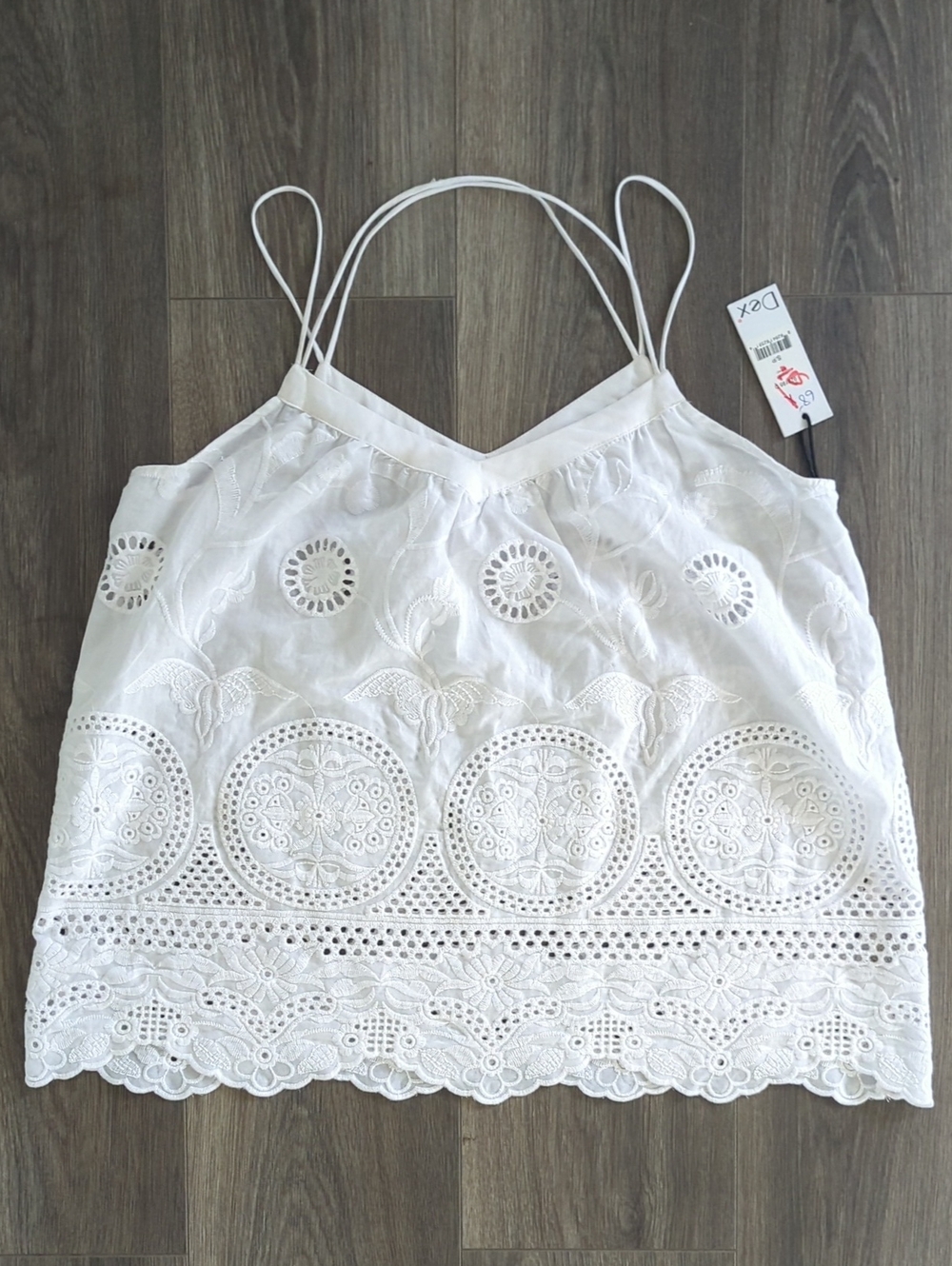 Dex Women's Eyelet Embroidered Top Size S Fits Larger